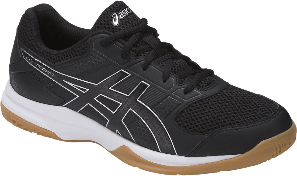 Кроссовки мужские Asics Gel-Rocket 8, цвет: черный. B706Y-9090. Размер 8H (40,5)B706Y-9090 Кроссовки мужские Asics Gel-Rocket 8, цвет: черный. B706Y-9090. Размер 8H (40,5)B706Y-9090Мужские волейбольные кроссовки Asics Gel-Rocket 8 созданы специально для спортсменов, которые совершают большое количество быстрых боковых движений. Воздухопроницаемый сетчатый верх модели, укрепленный синтетическими накладками, обеспечивает ощущение комфорта, идеальную посадку и поддержку. Благодаря гелевым вставкам кроссовки смягчают ударную нагрузку во время приземления и дают боковую устойчивость. Asics Gel - это полутвердый вид силикона, расположенный в носочной области промежуточной подошвы, который сводит к минимуму давление и напряжение, воздействующее на ногу спортсмена во время бега и улучшает возврат энергии. Литой пластиковый элемент Trusstic, расположенный под средней частью подошвы, препятствует скручиванию стопы. Подметка выполнена из материала, содержащего натуральный каучук, который обеспечивает улучшенное сцепление с поверхностями. Съемная стелька из EVA с текстильной поверхностью создает дополнительный комфорт. Стельку можно вынуть и заменить при желании на ортопедическую.
