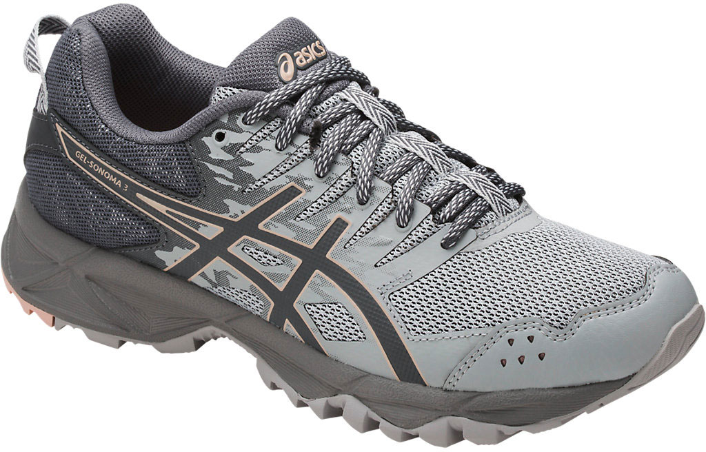 Кроссовки женские Asics Gel-Sonoma 3, цвет: серый. T774N-9697. Размер 7H (37,5)T774N-9697 Кроссовки женские Asics Gel-Sonoma 3, цвет: серый. T774N-9697. Размер 7H (37,5)T774N-9697Третье поколение кроссовок Asics Gel-Sonoma 3 для бега по пересеченной местности. Обладают высокой износостойкостью. Благодаря новому дизайну верха кроссовки обеспечивают превосходную посадку и защиту при движении. Модель выполнена из легкого синтетического и воздухопроницаемого сетчатого материалов. Светоотражающие вставки 3M. Надежная износостойкая резина AHAR+. Asics Гель (специальный вид силикона) в носке снижает нагрузку на пятку, колени и позвоночник спортсмена. Trusstic System - литой элемент под центральной частью подошвы, предотвращающий скручивание стопы.