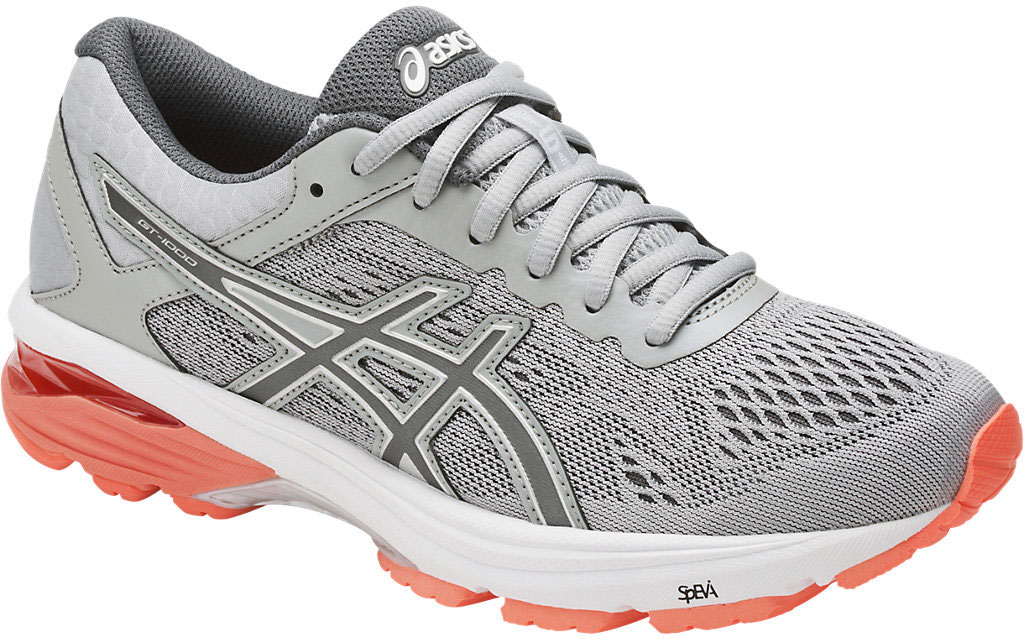 Кроссовки женские Asics Gt-1000 6, цвет: серый, коралловый. T7A9N-9697. Размер 7 (36,5)T7A9N-9697 Кроссовки женские Asics Gt-1000 6, цвет: серый, коралловый. T7A9N-9697. Размер 7 (36,5)T7A9N-9697Легкие беговые кроссовки Asics Gt-1000 6 GTX обеспечивает стабильность, используя систему поддержки Duomax и стабилизирующую технологию Trusstic, а гелевая вставка в зоне пятки обеспечивает идеальную амортизацию стопы. Верх кроссовок выполнен из специальной дышащей сетки, которая обеспечивает оптимальный микроклимат внутри обуви. Промежуточная подошва из EVA и вставки Asics Gel в пяточной области обеспечивают превосходную поддержку и предохраняют ноги от усталости. В модели предусмотрена съемная стелька из EVA для простоты ухода и дополнительной амортизации. Светоотражающие элементы 3M Reflective обеспечат безопасность в темное время суток.