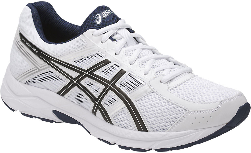 Кроссовки мужские Asics Gel-Contend 4, цвет: белый. T715N-0190. Размер 12 (45)T715N-0190 Кроссовки мужские Asics Gel-Contend 4, цвет: белый. T715N-0190. Размер 12 (45)T715N-0190Беговые кроссовки Asics Gel-Contend 4 - модель, обладающая отличной амортизацией, разработана для спортсменов с нейтральной пронацией. 3М Reflective - светоотражающие элементы обеспечивают безопасность при условиях плохой видимости. Съемную стельку при необходимости можно заменить на ортопедическую. SpEVA - промежуточная подошва изготовлена из вспененного материала для поглощения вибраций, способствует скорейшему восстановлению после сжатия и уменьшает вероятность пробоя промежуточной подошвы. Система амортизации Asics Gel. Вставка Asics Gel в задней части промежуточной подошвы снижает нагрузку на ноги и позвоночник спортсмена. Californian Slip Lasting - колодка Калифорния, верх которой прострочен и соединен со средней подошвой, обеспечивает стабильность и комфорт.