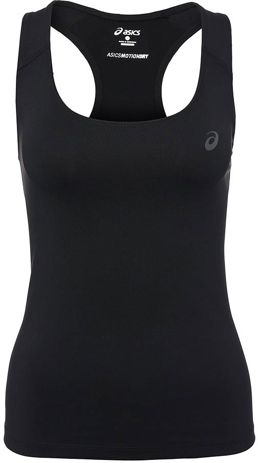 Майка для фитнеса женская Asics Fitted Tank, цвет: черный. 136039-0904. Размер XS (42)136039-0904 Майка для фитнеса женская Asics Fitted Tank, цвет: черный. 136039-0904. Размер XS (42)136039-0904Стильная женская майка Asics Fitted Tank соединяет в себе классический стиль с удобством и практичностью. Модель изготовлена из полиэстера с добавлением эластана. Спинка майки слегка длинее переда. Ткань, изготовленная с применением технологии Motion Dry, позволяет удалять лишнюю влагу с кожи во время занятий спортом, обеспечивая тем самым замечательный уровень комфорта.Майка-борцовка с круглым вырезом горловины оформлена термоаппликацией в виде логотипа бренда. Такая модель подарит вам комфорт во время занятий спортом и активного отдыха.