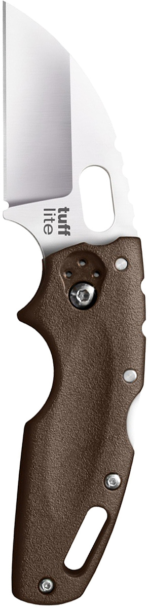Íîæ ñêëàäíîé Cold Steel Tuff Lite, öâåò: êîðè÷íåâûé, äëèíà êëèíêà 2 1/2CS/20LTF Íîæ ñêëàäíîé Cold Steel Tuff Lite, öâåò: êîðè÷íåâûé, äëèíà êëèíêà 2 1/2CS/20LTFTuff Lite — ñêëàäíîé íîæ äëÿ ïîâñåäíåâíîãî íîøåíèÿ. Ìîäåëü ïîëíîñòüþ ñîîòâåòñòâóåò ñòàíäàðòàì èçäåëèé èç ðàçðÿäà Every Day Carry. Ìàëûé âåñ â ñî÷åòàíèè ñ êîìïàêòíîñòüþ, ôóíêöèîíàëüíîñòü è ïðèâëåêàòåëüíûé äèçàéí — îòëè÷èòåëüíûå îñîáåííîñòè íîæà. Ê åãî âàæíûì äîñòîèíñòâàì ñëåäóåò ïðè÷èñëèòü äîëãîâå÷íîñòü è ñðàâíèòåëüíî íåâûñîêóþ öåíó.Ìàòåðèàë èçãîòîâëåíèÿ êëèíêà — óñòîé÷èâàÿ ê êîððîçèè, âûñîêîêà÷åñòâåííàÿ ñòàëü AUS-8A. Ñîãëàñíî øêàëå Ðîêâåëëà òâåðäîñòü ñîñòàâëÿåò 56–58 åäèíèö. Ïðè ýòîì êëèíîê îáëàäàåò äîñòàòî÷íîé ãèáêîñòüþ. Ðåæóùàÿ êðîìêà çàòî÷åíà íàèáîëåå ðàñïðîñòðàíåííûì ñïîñîáîì Plain. Áðèòâåííûå ñâîéñòâà ñîõðàíÿþòñÿ íà ïðîòÿæåíèè äîëãîãî âðåìåíè è ëåãêî âîññòàíàâëèâàþòñÿ. Äîïóñòèìî ïðèìåíåíèå ðàçëè÷íûõ àáðàçèâîâ è ïîäðó÷íûõ ñðåäñòâà.Ôîðìà êëèíêà — Wharncliffe blade. «Äæåíòëüìåíñêèé» âàðèàíò (ïðÿìîå ëåçâèå è çàãíóòàÿ ëèíèÿ îáóøêà) îòëè÷íî ïîäõîäèò äëÿ èäåàëüíî ðîâíîãî ðåçà, ñêîáëåíèÿ, âûðåçàíèÿ. Êðîìå òîãî, íîæ âûãëÿäèò ñòèëüíî è ýëåãàíòíî.  ðåçóëüòàòå ôèíèøíîé îáðàáîòêè (ñàòèíèðîâàíèå) êëèíîê ïðèîáðåë ìàòîâûé îòòåíîê.Íîæåâîé çàìîê — êëàññè÷åñêèé, íå óòðàòèâøèé ïîïóëÿðíîñòü Back-Lock. Ëåçâèå íàäåæíî ôèêñèðóåòñÿ â âûáðàííîì ïîëîæåíèè. Íà êëèíêå âîçëå ðóêîÿòè åñòü ïîäïàëüöåâîå îòâåðñòèå, êîòîðîå ïîçâîëÿåò ëåãêî îòêðûâàòü íîæ êàê ïðàâîé, òàê è ëåâîé ðóêîé.Ðóêîÿòü ãîëóáîãî öâåòà èçãîòîâëåíà èç ïîëèìåðà Grivory — äîñòîéíîãî êîíêóðåíòà ñïëàâîâ (öèíêîâûõ è àëþìèíèåâûõ). Îí íå ïîäâåðæåí ìåõàíè÷åñêèì ïîâðåæäåíèÿì, íå âïèòûâàåò âëàãó, óñòîé÷èâ ê àãðåññèâíûì ñðåäàì, ê ïîâûøåííûì è ïîíèæåííûì òåìïåðàòóðàì âîçäóõà.Äëÿ óäîáíîãî íîøåíèÿ íà ïîÿñå èëè â êàðìàíå åñòü êëèïñà, äëÿ ñòðàõîâî÷íîãî êîðäà — îòâåðñòèå â çàäíåé ÷àñòè ðóêîÿòè.