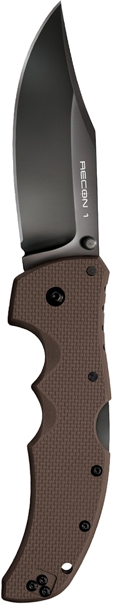 Нож складной Cold Steel Recon 1, цвет: коричневый, длина клинка 4CS/27TLCVF Нож складной Cold Steel Recon 1, цвет: коричневый, длина клинка 4CS/27TLCVFСерия тактических складных ножей Recon 1 обладает максимальной прочностью, долговечностью и надёжностью, которую можно вообразить в складном ноже.Лезвие ножа Cold Steel Recon 1— изготовлено из американской стали CTS-XHP и обработано не отражающим покрытием DLC. Рукоять ножа выполнена из высококлассного G-10, а благодаря её форме, нож идеально и прочно сидит в руке.Замок TRI-AD Lock позволяет здесь выдерживать нагрузку в 90кг., давая огромный запас надёжности замку этого ножа. Cold Steel 27TLCC Recon 1 Clip Point — лёгкий, тонкий и невероятно жёсткий. Лезвие ножа в стиле Tanto многим придётся по душе. Нож подходит для использования, как правшам, так и левшам.