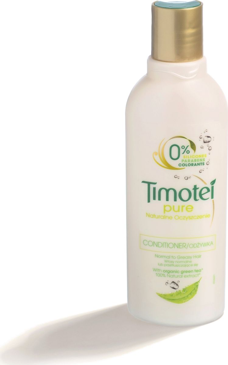 Timotei бальзам-ополаскиватель Мягкий уход, 200 мл21134360 Timotei бальзам-ополаскиватель Мягкий уход, 200 мл21134360Бренд Timotei начал выпускать свою продукцию в 80-х годах прошлого века с одной целью: чтобы создавать средства с натуральными ингредиентами для ухода за волосами, эффективные и полезные. Каждый день Ваши волосы, подвергаясь воздействию вредных веществ, теряют свой естественный блеск. Мы уверены, что природа - лучший источник красоты волос. Поэтому специалисты Timotei много работают и раскрывают секреты природы, чтобы создавать средства с натуральными ингредиентами для ухода за волосами, питающие и приносящие отличные результаты.Timotei всегда был брендом средств по уходу за волосами, черпающим вдохновение у природы. Всё началось с одного-единственного шампуня с натуральными экстрактами трав - такого мягкого, что им можно было пользоваться каждый день. Это был наш первый успех.Многое изменилось с тех пор, но одно осталось неизменным - мы по-прежнему верим в силу природы, в то, что средства для волос Timotei - прекрасный способ ухаживать за ними и сегодня, и завтра. Ведь, в конце концов, сила природы безгранична, и мы можем получить от неё практически всё, что нам нужно, именно поэтому мы разрабатываем рецепты, содержащие натуральные ингредиенты, собранные со всей планеты, - чтобы наши средства сделали Ваши волосы еще более красивыми. Результат: Сила природы для красоты волос.Cредства по уходу за волосами Timotei содержат натуральные ингредиенты.Мы берем лучшее от природы, чтобы помочь Вам раскрыть Вашу красоту. Бальзам-ополаскиватель Timotei Pure Мягкий уход 200мл, обогащенный органическим экстрактом зеленого чая, помогает вернуть жизненную силу Вашим волосам, придавая им ощущение свежести, легкости и красоты.