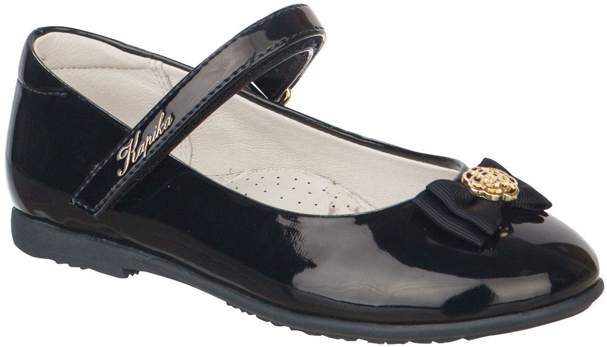 Туфли для девочки Kapika, цвет: черный. 92043-1. Размер 27