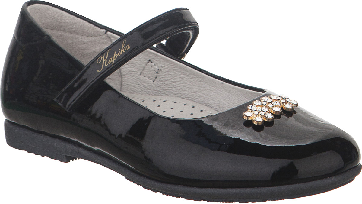 Туфли для девочки Kapika, цвет: черный. 92061-1. Размер 28