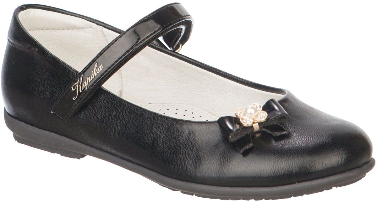 Туфли для девочки Kapika, цвет: черный. 93092-1. Размер 36