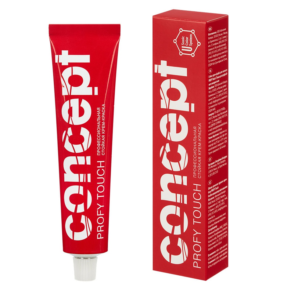 Сoncept Стойкая крем-краска для волос Permanent color cream Profy Touch 2016. 12.7 Экстрасветлый бежевый (Extra Light Beige) 2016, 60 мл33101 Сoncept Стойкая крем-краска для волос Permanent color cream Profy Touch 2016. 12.7 Экстрасветлый бежевый (Extra Light Beige) 2016, 60 мл33101-краска предназначена для стойкого окрашивания и интенсивного тонирования волос. Специальные красители в комплексе с ухаживающими компонентами обеспечивают глубокое проникновение крем-краски в структуру волос, 100% закрашивание седины, глубокий, насыщенный цвет и жизненную силу волос. Особое соотношение ингредиентов в рецептуре красителей позволяет сделать перманентное окрашивание не только очень стойким, но и максимально бережным. Все оттенки палитры легко смешиваются между собой, обеспечивая творческим поискам мастера безграничность. Применение специально разработанных микстонов и корректоров позволяет получать любые по насыщенности и интенсивности оттенки. В состав продукта включены кедровое масло, витамины С и В5, хитозан, глюкоза ухаживающие за структурой волос во время процедуры окрашивания. Низкий процент содержания аммиака, легкое смешивание и пластичность массы обеспечивают комфорт при использовании Сoncept PROFY TOUCH для мастера и клиента. В процессе окрашивания волосы получают оптимальный уход за счет уникального комплекса «ViPL». Его разработка — результат сотрудничества российских и немецких химиков-технологов. Название комплекса подчеркивает натуральность большинства компонентов, составляющих кремовую основу стойкой краски Сoncept Profy Touch. В нем зашифрованы понятия: Vital — от латинского vita (жизнь) – жизнеспособная, стойкая, активная. Plantation — растительная, натуральная. Line — линейка, система. Иными словами, комплекс ViPL — это система жизненнонеобходимых натуральных растительных и витаминных добавок и действующих веществ.85 базовых тонов7 экстра светлых тонов осветляющего ряда6 микстонов7 ультрамодных креативных тонов ART Эпатаж5 специальных оттенков для тонирования 2 корректора