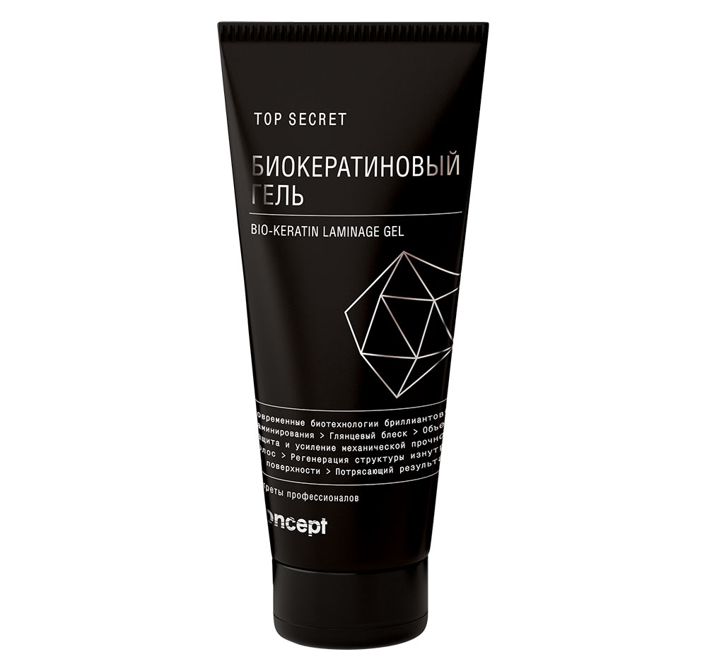 Сoncept Секреты профессионалов Top secret Биокератиновый гель Bio-Keratin Laminage gel, 200 мл34252 Сoncept Секреты профессионалов Top secret Биокератиновый гель Bio-Keratin Laminage gel, 200 мл34252Первая технология бриллиантового блеска и защитного покрытия для волос на основе новейшего комплекса биополимеров. Настоящая революция в области средств для здорового и глянцевого блеска. Биокератиновый гель мягко обволакивает и покрывает поверхность каждого слоя кутикулы волоса, подпитывая полезными и строительными компонентами, заполняя зоны, склонные к ломкости.Благодаря легкой гелевой консистенции продукт может легко проникать в самые труднодоступные участки поврежденных волос, запускает и осуществляет процессы регенерации по всей поверхности.Всего 1 средство и всего 10 минут – ошеломляющий результат!Ваши волосы сияют на 57% сильнее!> Структурирует > Усиливает блеск > Восстанавливает, укрепляет структуру > Разглаживает > Защищает > Увлажняет > Предотвращает появление секущихся кончиков > Обладает антистатическим эффектом. В состав Биокератиновогогеля входит: - Кератиновый комплекс внедряется в структуру и достраивает прерванные пептидные связи на разрушенных участках волос. - D-пантенол -обладает биологической активностью, оказывает регенерирующее воздействие на структуру волос, способствует восстановлению структуры, усилению защитных функций. - Витамин РР - стимулирует рост волос, активируя микроциркуляцию крови в коже и пробуждая волосяные луковицы, укрепляет корни волос, предотвращая выпадение.Результат: - Блестящие и объемные волосы - Здоровая структура волос - Гладкое и шелковистое полотно - Усиление защитных функций волоса - Барьер от воздействия окружающей среды