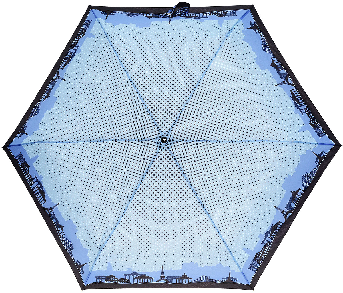 Зонт женский Fabretti, автомат, 3 сложения, цвет: синий, черный. MX-17100-8