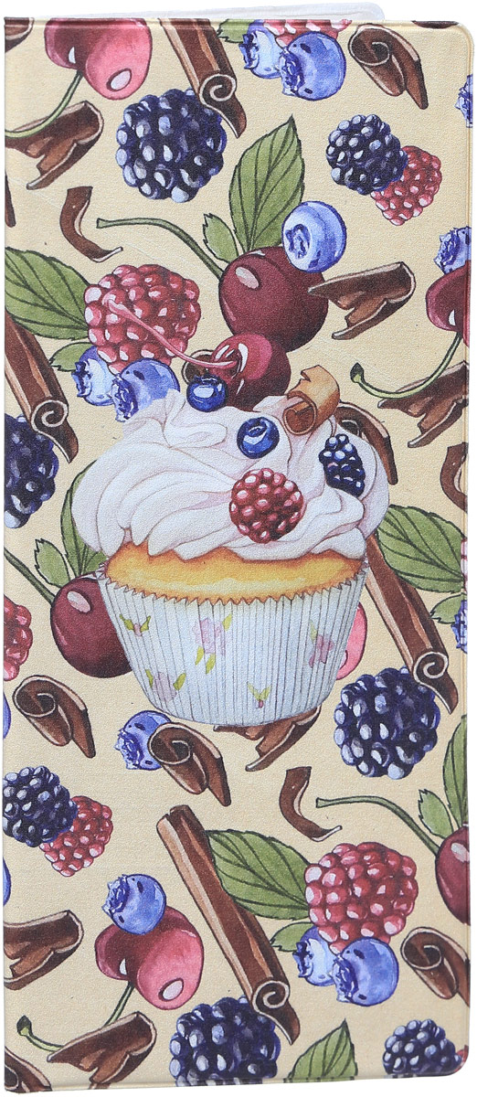 Обложка для документов женская Kawaii Factory "Cupcake", цвет: бежевый. KW066-000006