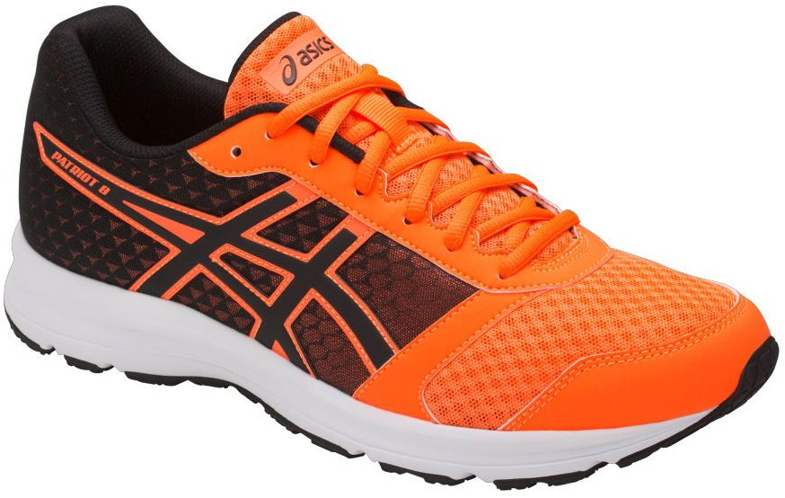 Кроссовки мужские Asics Patriot 8, цвет: оранжевый, черный. T619N-3090. Размер 12 (45)T619N-3090 Кроссовки мужские Asics Patriot 8, цвет: оранжевый, черный. T619N-3090. Размер 12 (45)T619N-3090Мужские кроссовки Asics Patriot 8 созданы для естественного бега. Модель выполнена в лаконичном дизайне из дышащего сетчатого текстиля и имеет вставки из искусственной кожи. Классическая система шнуровки надежно фиксирует обувь на стопе. Задник и язычок декорированы символикой бренда. Эта беговая модель не имеет гелевой амортизации. Амортизация обеспечивается благодаря сжатому материалу стельки EVA, повторяющему форму лодыжки и удерживающему пятку на месте. Модель оснащена укрепленной ударопрочной колодкой California. Подошва повышенной износостойкости оснащена протектором.