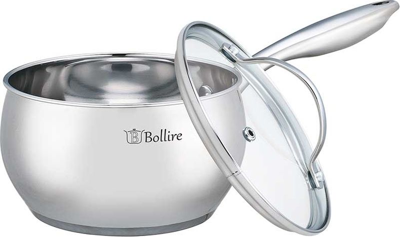 Ковш Bollire, с крышкой, 1,7 лBR-2201 Ковш Bollire, с крышкой, 1,7 лBR-2201Ковш Bollire округлой формы изготовлен из высококачественной нержавеющей стали. На внутренней стороне имеется шкала литража, что обеспечивает дополнительное удобство при приготовлении пищи. Индукционное дно и зеркальная полировка внутри и снаружи позволяет равномерно распределять и значительно дольше сохранять тепло в посуде, а также предотвращает пригорание пищи и обеспечивает более быстрое приготовление блюд с сохранением вкусовых и полезных свойств продуктов. Крышка плотно прилегает к краю ковша, предотвращая проливание жидкости и сохраняя аромат блюд.