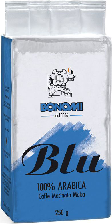 Bonomi Blu Moka кофе молотый, 250 гCBNM00-000010 Bonomi Blu Moka кофе молотый, 250 гCBNM00-000010Сделано из лучших в мире сортов арабики, одна из старейших традиционных смесей Бономи. Обжарка темная, превосходный баланс горчинки и кислинки. Производство Италия.