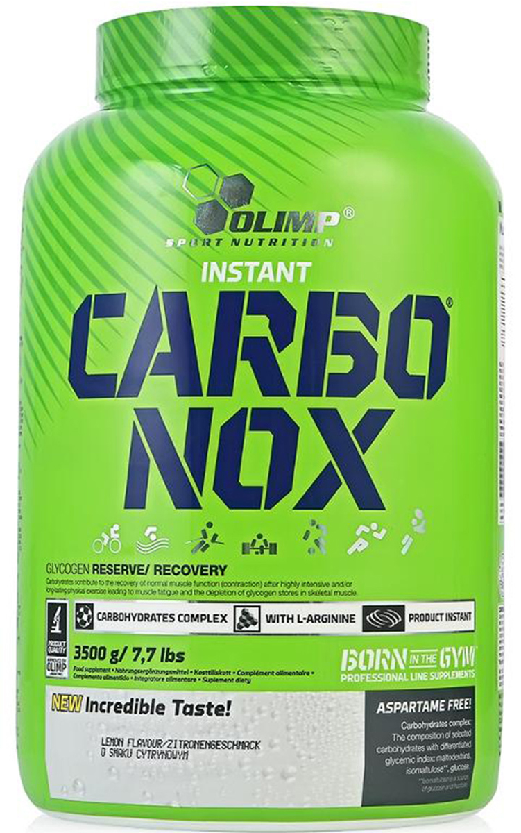 Комплекс углеводов Olimp Carbo Nox, лимон, 3500 гO52378 Комплекс углеводов Olimp Carbo Nox, лимон, 3500 гO52378Olimp Carbo Nox - это напиток, способный быстро поставить энергию спортсмену. Он содержит углеводы различной длины цепи, что способствует равномерному усвоению и обеспечивает организм топливом на длительный промежуток времени. Olimp Carbo Nox не просто энергетик. Он несет в себе именно те минералы, которые атлет теряет с потом во время тренировок. Olimp Carbo Nox также содержит витамины, особенно важные при интенсивных нагрузках.Товар сертифицирован.
