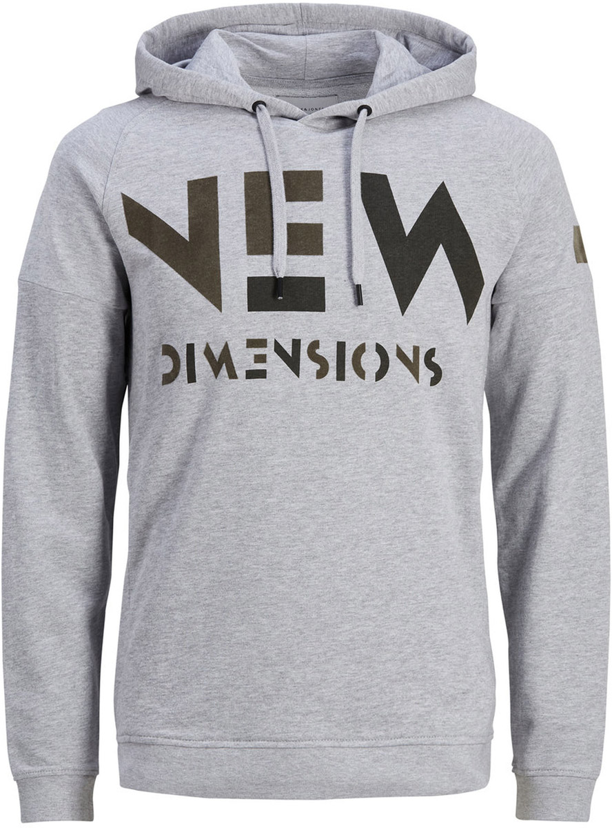 Толстовка мужская Jack & Jones, цвет: серый. 12124817_Light Grey Melange. Размер L (48/50)12124817_Light Grey Melange Толстовка мужская Jack & Jones, цвет: серый. 12124817_Light Grey Melange. Размер L (48/50)12124817_Light Grey MelangeМужская толстовка Jack & Jones выполнена из натурального хлопка. Модель с длинными рукавами и капюшоном оформлена на груди принтованной надписью.