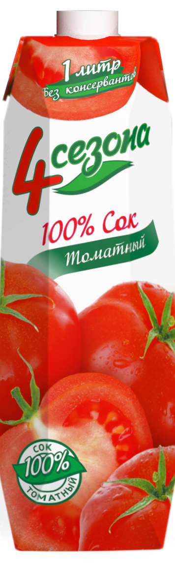 4 сезона Сок Томатный, 1 л549320 4 сезона Сок Томатный, 1 л549320Томатный сок для детского питания восстановленный с мякотью, с солью.