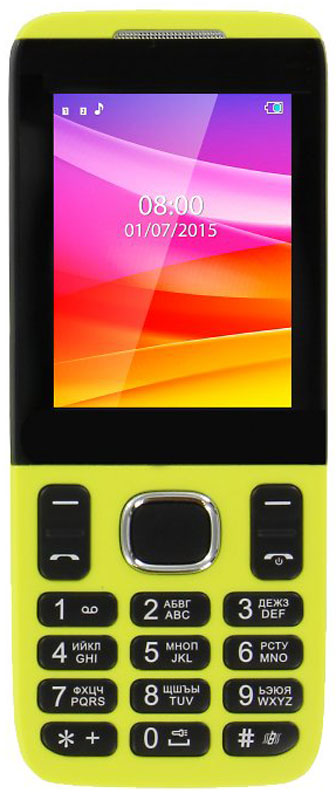 Vertex D503, YellowD503-YELL Vertex D503, YellowD503-YELLVertex D503 - мобильный телефон для повседневного использования.Изогнутый корпус для наилучшей эргономики - удобно и приятно держать в руке.Яркий цветной экран 2,4 и удобная клавиатура обеспечивают комфортное использование.Данная модель имеет поддержку работы 2-х SIM-карт - чтобы всегда оставаться на связи. Одновременная работа двух SIM-карт позволяет просто и удобно совместить личный и рабочий номер в одном телефоне.Слушайте самые горячие музыкальные хиты и любимые мелодии с помощью встроенного аудиоплеера. Или переключитесь на FM-радио. Телефон сертифицирован EAC и имеет русифицированную клавиатуру, меню и Руководство пользователя.