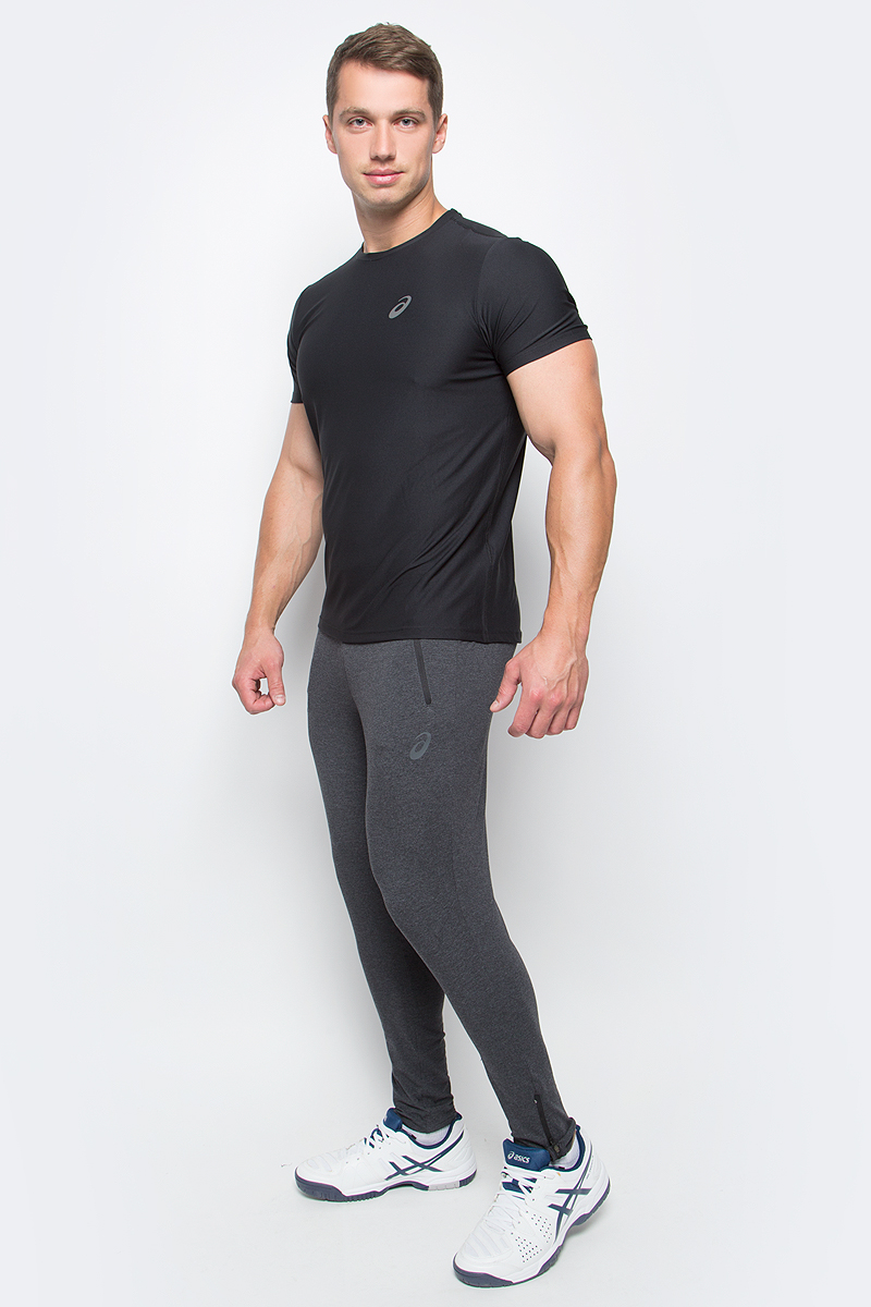 Футболка мужская Asics SS Top, цвет: черный. 134084-0904. Размер S (44) футболка мужская asics ss top цвет черный 134084 0904 размер xxl 52