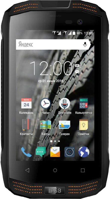 Vertex Impress Action, Black OrangeACTN-BO Vertex Impress Action, Black OrangeACTN-BOСмартфонImpress Action имеет степень защиты IP68 и стойко выдерживает контакты с пылью, песком, грязью и водой, и даже погружение под воду до глубины 1,5 метра.Благодаря специальному корпусу, стеклу Gorilla Glass 3 и общей герметичности, в случае экстренной ситуации смартфон сохранит свою работоспособность.Защищенный смартфон подойдет людям, которые любят активный отдых или занятия экстремальным спортом. Поход в лес, поездка на пляж, езда на велосипеде, квадроцикле, рыбалка, занятия водными видами спорта! Impress Action поможет вам всегда оставаться на связи!Поддержка высокоскоростного интернета 4G для комфортного интернет-серфинга: сайты, почта, игры, приложения, фильмы, книги, навигатор и т. д.Две камеры для отличных снимков: основная 8 Мпикс со вспышкой и автофокусом, и фронтальная 2 Мпикс для съемки селфи и совершения видеозвонков.Для того, чтобы вы смогли всегда оставаться на связи модель Impress Action поддерживает работу двух SIM-карт, активных в режиме ожидания.Для активного общения: поддержка голосового набора, отправка MMS – сообщений, активные беспроводные соединения (Bluetooth 4.0, Wi Fi).Смартфон оснащен датчиками освещенности, приближения и акселерометром. Поддерживает smart-функции ОС. Обновление ПО происходит по воздуху.Телефон сертифицирован EAC и имеет русифицированный интерфейс меню и Руководство пользователя.