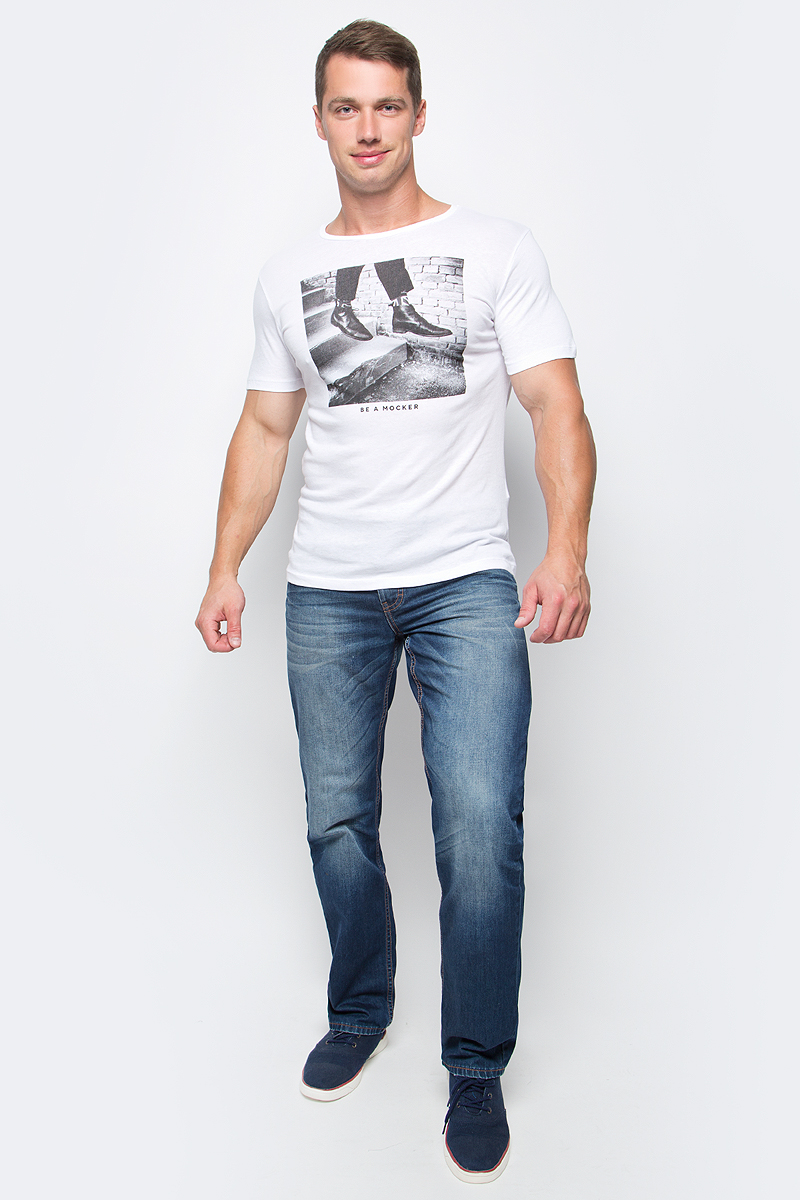 Футболка мужская Jack & Jones, цвет: белый. 12109962. Размер XL (50)12109962_White Футболка мужская Jack & Jones, цвет: белый. 12109962. Размер XL (50)12109962_WhiteМужская футболка Jack & Jones с короткими рукавами и круглым вырезом горловины выполнена из натурального хлопка. Футболка украшена крупным принтом с изображением черно-белой фотографии и надписи Redefine Yourself спереди.