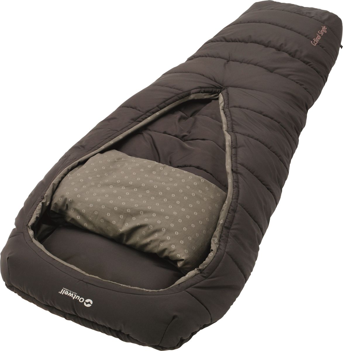 Спальный мешок Outwell Cardinal, кокон, цвет: коричневый, 220 x 85 см230178 Спальный мешок Outwell Cardinal, кокон, цвет: коричневый, 220 x 85 см230178Спальный мешок Outwell Cardinal однослойный, прочный и ультра-мягкий. Удобный широкий мешок имеет инновационное исполнение без молнии с открывающейся частью округлой формы, просторное пространство внутри и цельное пуховое одеяло, помогает регулировать температуру и облегчает свободу движения.Особенности:Вшитая подушка.Молния в ногах для вентиляции.Уникальная коническая форма, с дополнительным пространством для ног.Компрессионный мешок.
