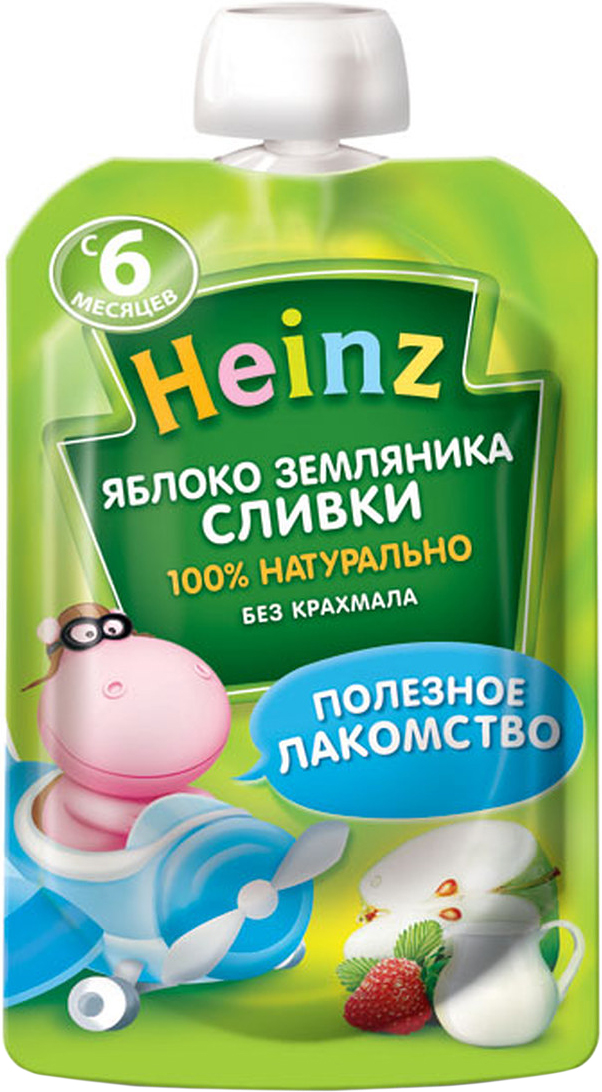 Heinz пюре яблоко земляника сливки, с 6 месяцев, 90 г (пауч)75980279 Heinz пюре яблоко земляника сливки, с 6 месяцев, 90 г (пауч)75980279Продукт готов к употреблению. Откройте крышку и кормите с ложечки. Более взрослые дети могут употреблять продукт непосредственно из упаковки. Если продукт необходимо разогреть, поместите упаковку в теплую воду. Не разогревать в микроволновой печи.