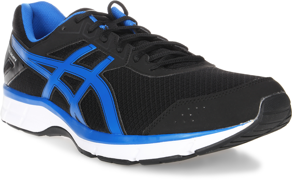 Кроссовки мужские Asics Gel-Galaxy 9, цвет: черный, голубой. T6G0N-9043. Размер 8H (40,5)T6G0N-9043 Кроссовки мужские Asics Gel-Galaxy 9, цвет: черный, голубой. T6G0N-9043. Размер 8H (40,5)T6G0N-9043Кроссовки Asics Gel-Galaxy 9 выполнены из сетчатого текстиля и полимера. Модель оформлена фирменным принтом. Язычок оформлен надписью с названием бренда. На ноге модель фиксируется с помощью шнурков. Внутренняя поверхность выполнена из мягкого сетчатого текстиля. Стелька выполнена из мягкого ЭВА-материала с текстильной поверхностью. Подошва изготовлена из легкого и гибкого ЭВА-материала. Поверхность подошвы выполнена из прочной резины и дополнена протектором. В универсальных мужских кроссовках Asics Gel-Galaxy 9 вы получите удовольствие от каждой пробежки. Они идеальны для энергичных тренировок и спокойного отдыха. Материалы прочные и надежные, они способны выдержать любую нагрузку. Ощущение прохлады дарит дышащий материал кроссовок. Для пробежек или для повседневных дел и прогулок.