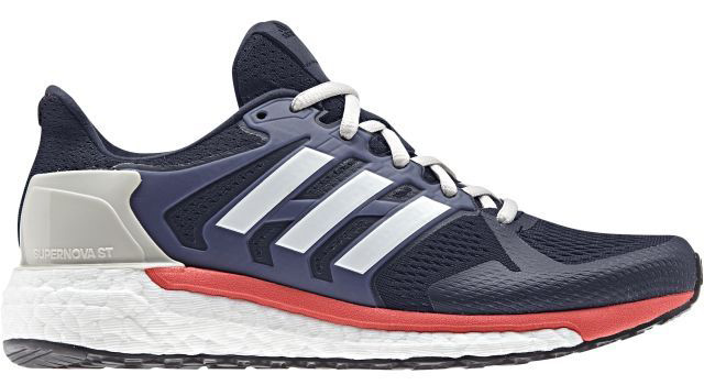 Кроссовки для бега женские Adidas Supernova St W, цвет: темно-синий, фиолетовый, белый. BB3506. Размер 8,5 (41)BB3506 Кроссовки для бега женские Adidas Supernova St W, цвет: темно-синий, фиолетовый, белый. BB3506. Размер 8,5 (41)BB3506Наслаждайся бегом и стремись к своей цели. Созданные для скоростного бега женские кроссовки Adidas Supernova St W с амортизацией boost возвращают максимум энергии при каждом шаге. Легкий сетчатый верх дополнен бесшовными панелями и обеспечивает отличную вентиляцию и комфорт. Специальная конструкция пятки для плотной посадки и устойчивости.Тип поддержки стопы: стабильный.Толстая, двойная подошва с технологией boost придает устойчивость каждому шагу, обеспечивая плавный и упругий бег.Легкий, дышащий верх из текстурной сетки плотно облегает стопу, обеспечивая поддержку и удобную посадку; бесшовные легкие вставки из термополиуретана в средней части стопы для поддержки. Конструкция STABLEFRAME обеспечивает динамичную поддержку стопы и помогает двигаться вперед без лишних усилий; TORSION SYSTEM соединяет носок и пятку, обеспечивая стабильность каждого шага. Литой задник FITCOUNTER обеспечивает естественную посадку и оптимальную плавность движения в области ахиллова сухожилия.Подметка из резины Continental для максимального сцепления даже с влажной поверхностью; гибкая подошва STRETCHWEB повторяет естественные движения стопы. Перепад высоты на промежуточной подошве: 8 мм (пятка: 29,9 мм / носок: 21,9 мм).