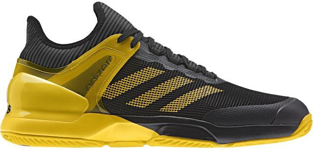 Кроссовки для тенниса мужские Adidas Adizero Ubersonic 2, цвет: черный, желтый. CG3085. Размер 10,5 (44)CG3085 Кроссовки для тенниса мужские Adidas Adizero Ubersonic 2, цвет: черный, желтый. CG3085. Размер 10,5 (44)CG3085Покажите свой лучший кросс в теннисных кроссовках Adidas Adizero Ubersonic 2. Созданная для скоростной игры и устойчивости, эта модель с вязаным верхом бережно обхватывает стопу, обеспечивая комфортную и естественную посадку. Функциональные вставки помогают набирать очки: ADITUFF снижает силу трения в области мыска, а ADIPRENE+ увеличивает эффективность отталкивания. Дополнительная поддержка в средней части стопы для повышенной устойчивости во время быстрых маневров.Вязаный верх естественным образом растягивается, адаптируясь под форму стопы, и ,таким образом, снижает риск раздражения кожи и обеспечивает комфортную посадку; крупная сетка обеспечивает превосходную устойчивость и максимальное охлаждение.Износостойкая вставка ADITUFF в передней и средней части кроссовка защищает стопу от пробуксовки и подворачивания во время подач, ударов с лета и резких боковых движений.Вставка ADIPRENE+ в передней части стопы увеличивает силу и эффективность отталкивания; бесшовная конструкция подкладки плотно облегает стопу для комфортной посадки.3D TORSION обеспечивает адаптивную поддержку в средней части стопы; плетеная вставка в средней части стопы для максимальной поддержки и устойчивости во время резкой смены движений.Конструкция SPRINTFRAME обеспечивает идеальное соотношение легкости и устойчивости; вставка ADIPRENE для превосходной амортизации ударных нагрузок.Легкая, исключительно износостойкая подошва ADIWEAR 6 усилена сеткой и подходит для любого типа поверхности.