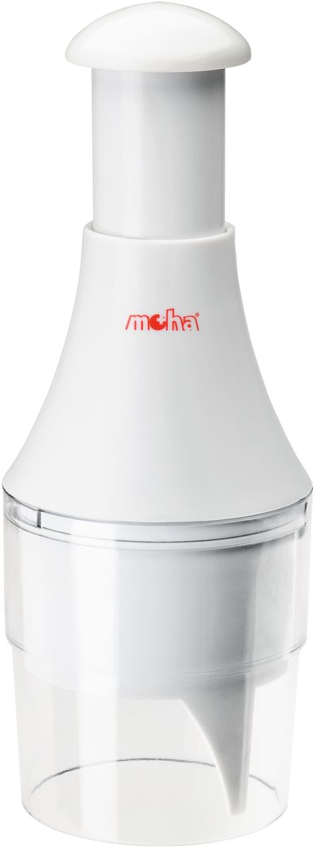 Измельчитель для лука и овощей Moha Junior, цвет: белый15070 Измельчитель для лука и овощей Moha Junior, цвет: белый15070Измельчитель для овощей с контейнером для хранения выполнен из высококачественного пластика с ножами из острой стали. Отличительной особенностью измельчителя является запатентованный механизм автоматического вращения лезвий. С каждым нажатием на ручку лезвия опускаются с небольшим смещением относительно предыдущего нажатия. В поднятом состоянии лезвия отделяются от нижней части пластмассовой перегородкой, предотвращающей попадание пищи в верхнюю часть устройства. Нижняя часть совмещена с пластмассовым контейнером, в комплект с которым входит крышка. Это позволяет хранить измельченные продукты. Легко мыть.