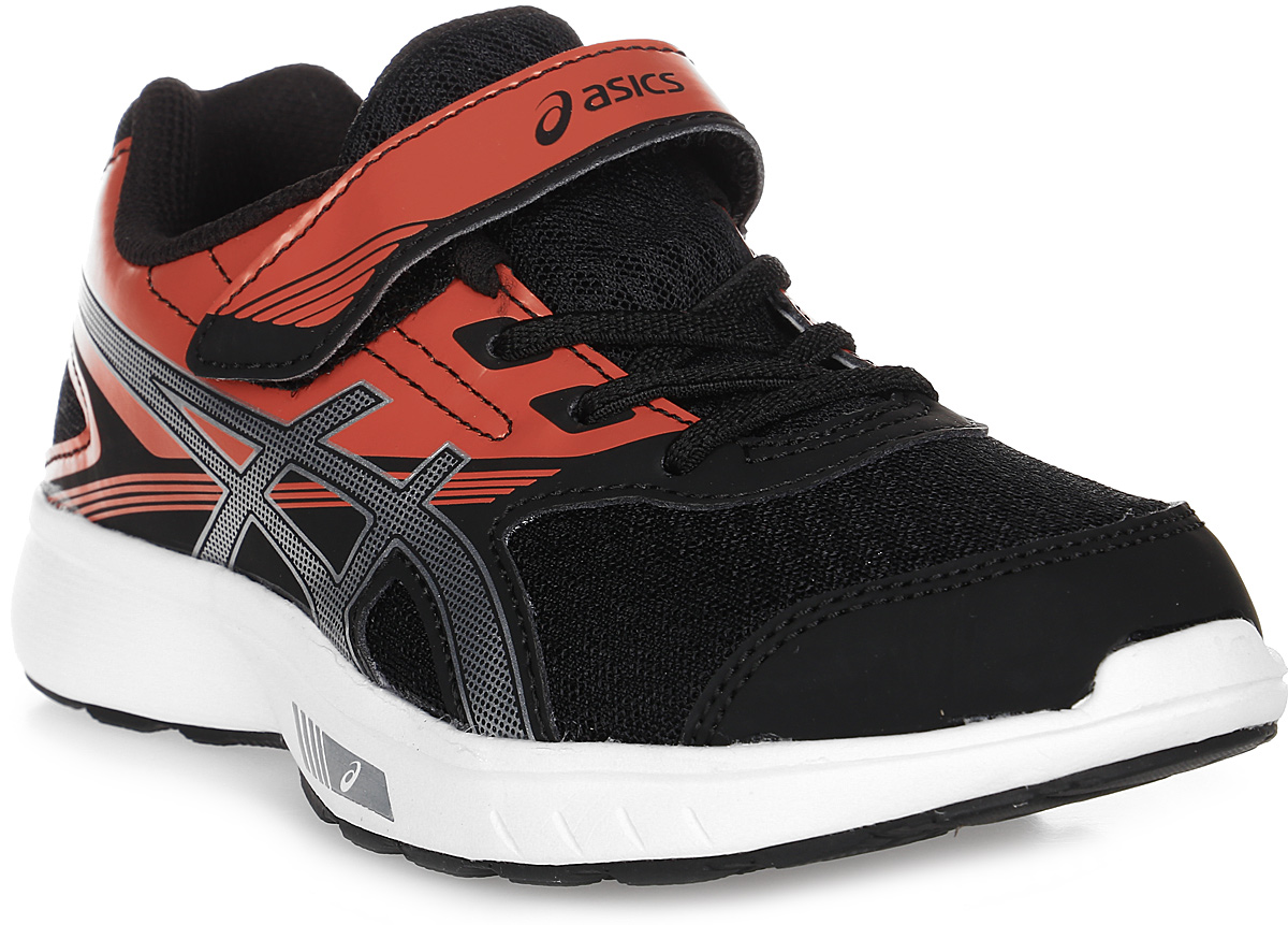 Кроссовки для мальчика Asics Stormer Ps, цвет: черный, красный. C725N-9006. Размер K13 (30)C725N-9006 Кроссовки для мальчика Asics Stormer Ps, цвет: черный, красный. C725N-9006. Размер K13 (30)C725N-9006Легкие и удобные беговые кроссовки Asics Stormer Ps для мальчика - идеальный вариант для ребенка. Практически невесомая конструкция кроссовок достигается за счет облегченных материалов. Верх модели выполнен из дышащего сетчатого материала, гарантирующего оптимальную посадку и хорошую поддержку стопы. Укрепленный прошитый носок гарантирует большую износостойкость. Литая средняя часть подошвы EVA обеспечит комфорт на каждый день. Классическая шнуровка с дополнительной застежкой на липучке надежно фиксируют стопу внутри кроссовка. Внутренняя стелька выполнена из вспененного материала EVA. Промежуточная подошва обеспечивает необходимую амортизацию. Кроссовки Asics Stormer Ps отлично подойдут как для активных занятий спортом, так и для повседневной носки.