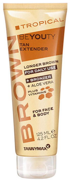 Tannymaxx Крем после загара Brown Tropical Beyouty Tan Extender, с бронзатором тройного действия, 125 мл1255 Tannymaxx Крем после загара Brown Tropical Beyouty Tan Extender, с бронзатором тройного действия, 125 мл1255Идеально подходит для закрепления загара, а также для ежедневного использования между походами в солярий или на пляж! Обеспечивает превосходный основной уход и продлевает жизнь Вашему загару, поддерживая насыщенный темный оттенок благодаря бронзатору тройного действия (карамель, ДГА, эритрулоза). Сочетание таких ингредиентов, как Алоэ вера и комплекс витаминов А, С и Е, помогает регенерации кожи, делает ее более гладкой, предотвращает сухость, защищает кожу от свободных радикалов. Данные ингредиенты также поддерживают ускорение обмена веществ и стимулируют обновление клеток кожи. Подходит для лица и тела.