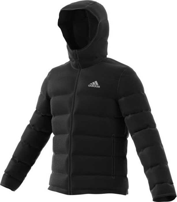 Пуховик мужской Adidas Helionic Ho Jkt, цвет: черный. BQ2001. Размер XXL (60/62)BQ2001 Пуховик мужской Adidas Helionic Ho Jkt, цвет: черный. BQ2001. Размер XXL (60/62)BQ2001Мужской пуховик Adidas с длинными рукавами и несъемным капюшоном выполнен из прочного полиэстера. Наполнитель - натуральный пух и перо. Модель застегивается на застежку-молнию спереди. Изделие дополнено спереди двумя карманами с медиа каналами. Изделие оформлено прострочкой и светоотражающими элементами. Низ модели регулируется при помощи эластичного шнурка.