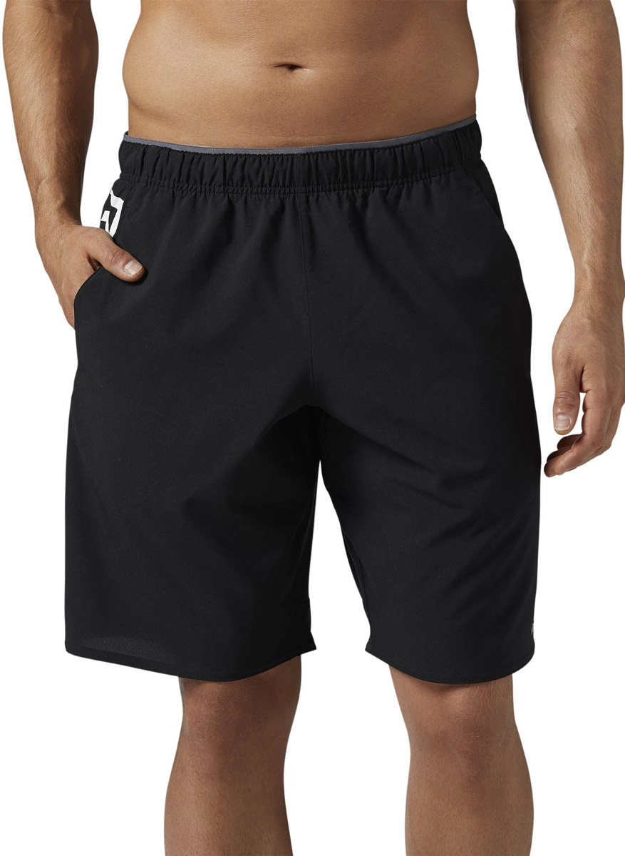 Шорты для фитнеса мужские Reebok Wor Wv Graph Short, цвет: черный, белый. BQ3686. Размер L (52/54)BQ3686 Шорты для фитнеса мужские Reebok Wor Wv Graph Short, цвет: черный, белый. BQ3686. Размер L (52/54)BQ3686Мужские шорты Reebok выполнены из полиэстера. Модель дополнена по бокам прорезными карманами. Шорты с технологией SpeedWick, которая обеспечит отвод влаги и излишков тепла с поверхности тела, предохраняют от перегрева даже во время самых интенсивных тренировок. Модель дополнена логотипом бренда.