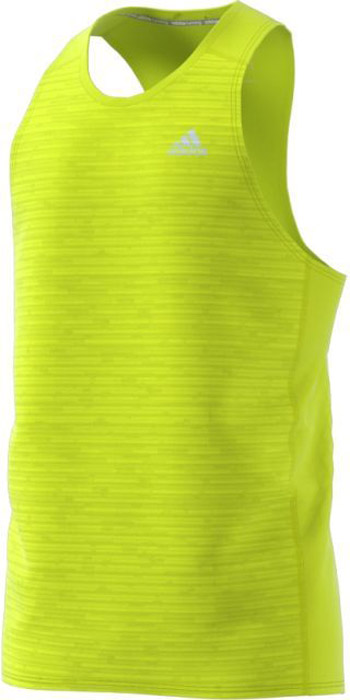 Майка для бега мужская Adidas Rs Singlet M, цвет: желтый. BS3259. Размер XXL (60/62)BS3259 Майка для бега мужская Adidas Rs Singlet M, цвет: желтый. BS3259. Размер XXL (60/62)BS3259Удобная мужская майка Adidas, выполненная из полиэстера, гарантирует комфорт во время длительных забегов в жаркие дни. Ткань с технологией climalite® отводит излишки влаги от тела, сохраняя комфортное ощущение сухости. Майка-борцовка с круглым вырезом горловины дополнена светоотражающими полосками.