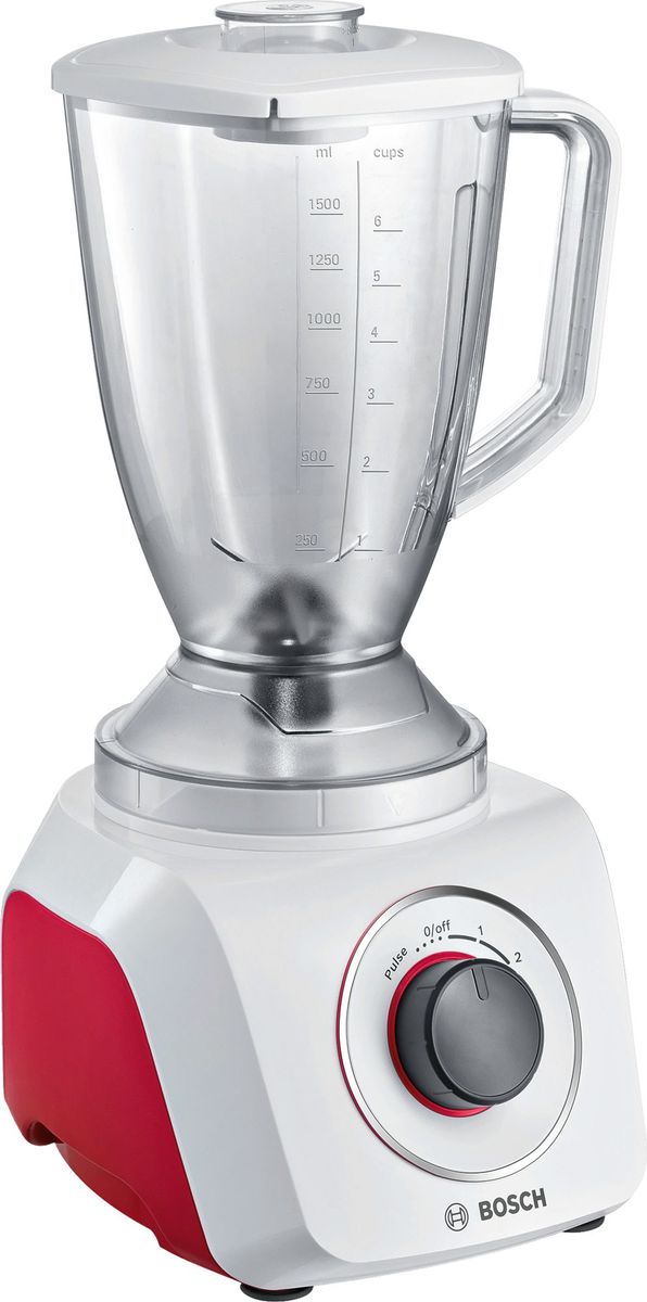 Bosch MMB21P0R блендер стационарныйMMB21P0R Bosch MMB21P0R блендер стационарныйMMB21P0RКомпактный стационарный блендер Bosch MMB21P0R для быстрого измельчения и смешивания, быстро и надежно.Удобно и просто: поворотный переключатель с 3 режимами (2 скорости + импульсный режим)Простота в чистке – чашу, крышку и мерный стаканчик можно мыть в посудомоечной машинеБлагодаря отсутствию в пластике вредных для здоровья BPA-компонентов (бисфенол А), безопасность при приготовлении пищи гарантированаМощность: 500 Вт - достаточная, чтобы приготовить суп-пюре, коктейль или наколоть лед