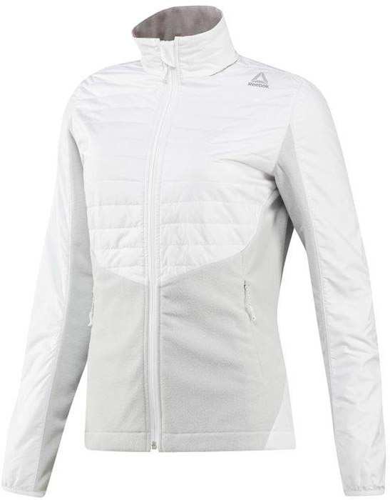 Куртка женская Reebok Od Cmb Flc Jckt, цвет: белый. S96421. Размер M (46/48)S96421 Куртка женская Reebok Od Cmb Flc Jckt, цвет: белый. S96421. Размер M (46/48)S96421Женская куртка Reebok выполнена из водонепроницаемой и дышащей ткани - высококачественного полиэстера и дополнена флисовыми вставками. В качестве наполнителя используется 100% полиэстер. Высокий воротник и эластичные манжеты для защиты от непогоды и оптимальной посадки. Изделие оснащено двумя прорезными карманами на застежках-молниях.