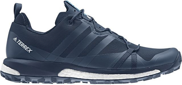 Кроссовки трекинговые мужские Adidas Terrex Agravic, цвет: синий. S80840. Размер 10 (43)S80840 Кроссовки трекинговые мужские Adidas Terrex Agravic, цвет: синий. S80840. Размер 10 (43)S80840Покоряйте горы и развивайте выносливость в кроссовках для трейлраннинга Adidas Terrex Agravic. Верх выполнен из текстиля и сетки с износостойкой вставкой для дополнительной защиты и прочности, он образует плотно облегающую конструкцию для оптимальной посадки. Язычок из EVA имеет дополнительную перфорацию для оптимального комфорта.Амортизация boost с бесконечным возвратом энергии и легкий верх позволяют поддерживать скорость на сложном рельефе.Дышащая многослойная подкладка из сетки.Подошва из резины Continental, выполненная по мотивам покрышек Continental Trail King для горных велосипедов, обеспечивает отличное сцепление с поверхностью даже во влажную погоду.