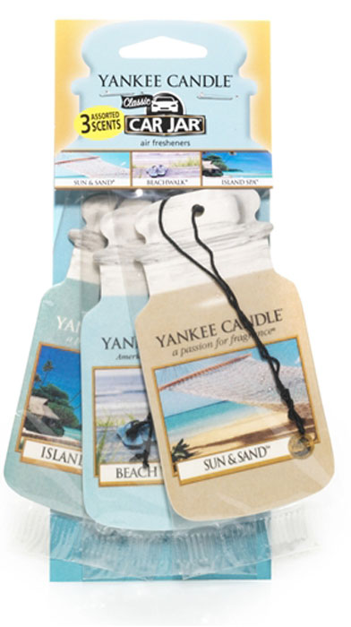 Авто-ароматизатор Yankee Candle Пляжный отпуск, сухой, 3 шт1159972E Авто-ароматизатор Yankee Candle Пляжный отпуск, сухой, 3 шт1159972EУпаковка содержит 3 аромата ( Солнце и песок, Спа на острове , Прогулка по пляжу ). Ароматизатор от самого известного производителя ароматов для дома в мире , Yankee Candle , прекрасно ароматизирует маленькие пространства, при этом не обладая навязчивым запахом, от которого нужно будет проветривать ваш автомобиль . Срок службы каждого ароматизатора до 30 дней.