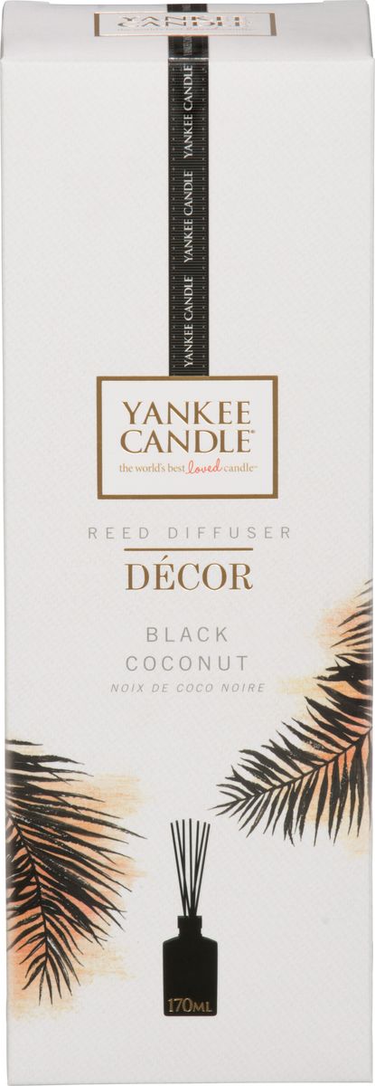 Диффузор ароматический Yankee Candle Черный кокос, 170 мл1348921E Диффузор ароматический Yankee Candle Черный кокос, 170 мл1348921EРайский закат с ароматом кокоса и кедра окутывает цветущий остров спокойствием. Верхняя нота: Фруктовый Ананас, КокосСредняя нота: Цветы КокосаБазовая нота: Пудровые Ноты, Древесные, Мускус