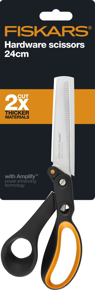Ножницы Fiskars "Amplify", для тяжелой работы, длина 24 см