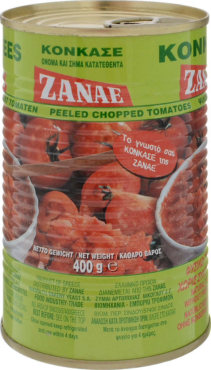 Zanae томаты кусочками в собственном соку, 400 гУТ000000485 Zanae томаты кусочками в собственном соку, 400 гУТ000000485Компания Zanae была основана в Салониках в 1930 году. Изначально она специализировалась на выпуске хлебопекарных дрожжей. Постоянно развиваясь и расширяя свой ассортимент, к 1950 году Zanae прочно заняла свою нишу в пищевой промышленности Греции. Сегодня Zanae является одной из лидирующих в Греции компаний по производству консервированных овощей и фруктов. Потребители высоко ценят качество и натуральный вкус продукции этой торговой марки.Сочные томаты Zanae обладают ярким вкусом, они отлично дополнят мясные блюда, соусы, овощи супы и рагу.