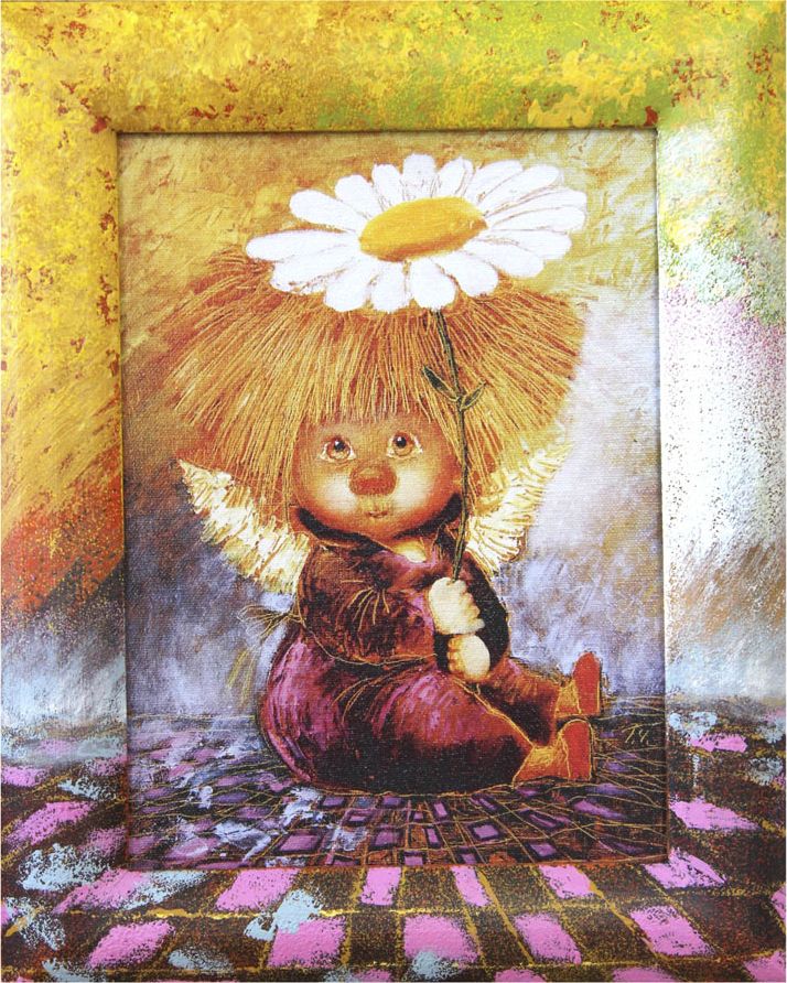 Жикле на холсте Artangels Ангел надежды и веры в расписном багете, 18 х 24 см. Автор Галина Чувиляева. 40424042 Жикле на холсте Artangels Ангел надежды и веры в расписном багете, 18 х 24 см. Автор Галина Чувиляева. 40424042Жикле размером 18 х 24 см в деревянном расписном багете Ангел надежды и веры.Авторское жикле в расписанной вручную раме. Современный мир насчитывает огромное количество изображений искусства, каждое из которых создается по своей технике. Например, жикле – это художественная печать на холсте и бумаге. Это современный вид искусства, который включает в себя использование разнообразных принтеров для репродукции картин в самом высочайшем качестве. К преимуществам использования данного вида искусства относят следующие показатели – долговечность полученного изображения, высочайшее качество отображения. Жикле – это французское слово, которое как раз и означает распыление, чтобы создать высококачественный шедевр, необходимо задействовать специальные принтеры. А в качестве материалов, которые необходимы для печати, используют специализированные холсты на основе хлопка или льна, помимо этого задействуются следующие материалы – высококачественные составы красок, акварельная бумага и другие характерные для этого вида искусства специализированные материалы. Безусловно, сейчас существует большое количество других способов цветопередачи, однако именно жикле обеспечивает максимальное качество, долговечность.