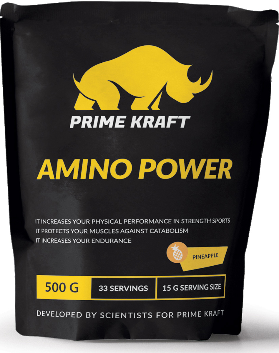 Напиток сухой Prime Kraft Amino Power, коктейль фруктово-ягодный, ананас, 500 гЯБ016747 Напиток сухой Prime Kraft Amino Power, коктейль фруктово-ягодный, ананас, 500 гЯБ016747Prime Kraft Amino Power - это предтренировочный комплекс без сильнодействующих веществ в составе. Максимальная безопасность и максимальный результат - вот чего хотели добиться производители. Prime Kraft Amino Power - уникальная смесь из четырех самых необходимых добавок, без лишних компонентов. В одной порции вы получаете: 3,8 г ВССА, 3,8 г аргинина, 3,8 г бета-аланина и 1,8 г креатина. Неважно, каким спортом аы занимаетесь, Prime Kraft Amino Power выведет вас на новый уровень!Рекомендации по применению: смешайте 15 г продукта с 200 - 300 мл воды. Принимайте готовый напиток перед началом тренировки (не больше двух порций в день).Состав: смесь аминокислот (лейцин, валин, изолейцин), аргинин альфа-кетоглутарат, бета-аланин, моногидрат креатина, яблочная кислота, натуральный краситель, ароматизатор, ацесульфам К, сукралоза.Товар сертифицирован.