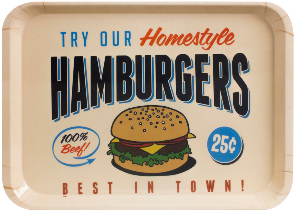 Поднос Balvi Best Hamburgers, цвет: бежевый25939 Поднос Balvi Best Hamburgers, цвет: бежевый25939Оригинальный поднос Best Hamburgers выглядит в стиле ретро и на его поверхности красуется классический американский гамбургер. Такой поднос станет отличным украшением вечеринки или завтрака в постель. Оригинальный поднос Best Hamburgers станет идеальным подарком для друзей и влюбленных.- Креативный дизайн в стиле ретро с изображением гамбургера на поверхности подноса.- Поднос выполнен из прочного и безопасного материала (меламина).- Станет отличным подарком для всех.