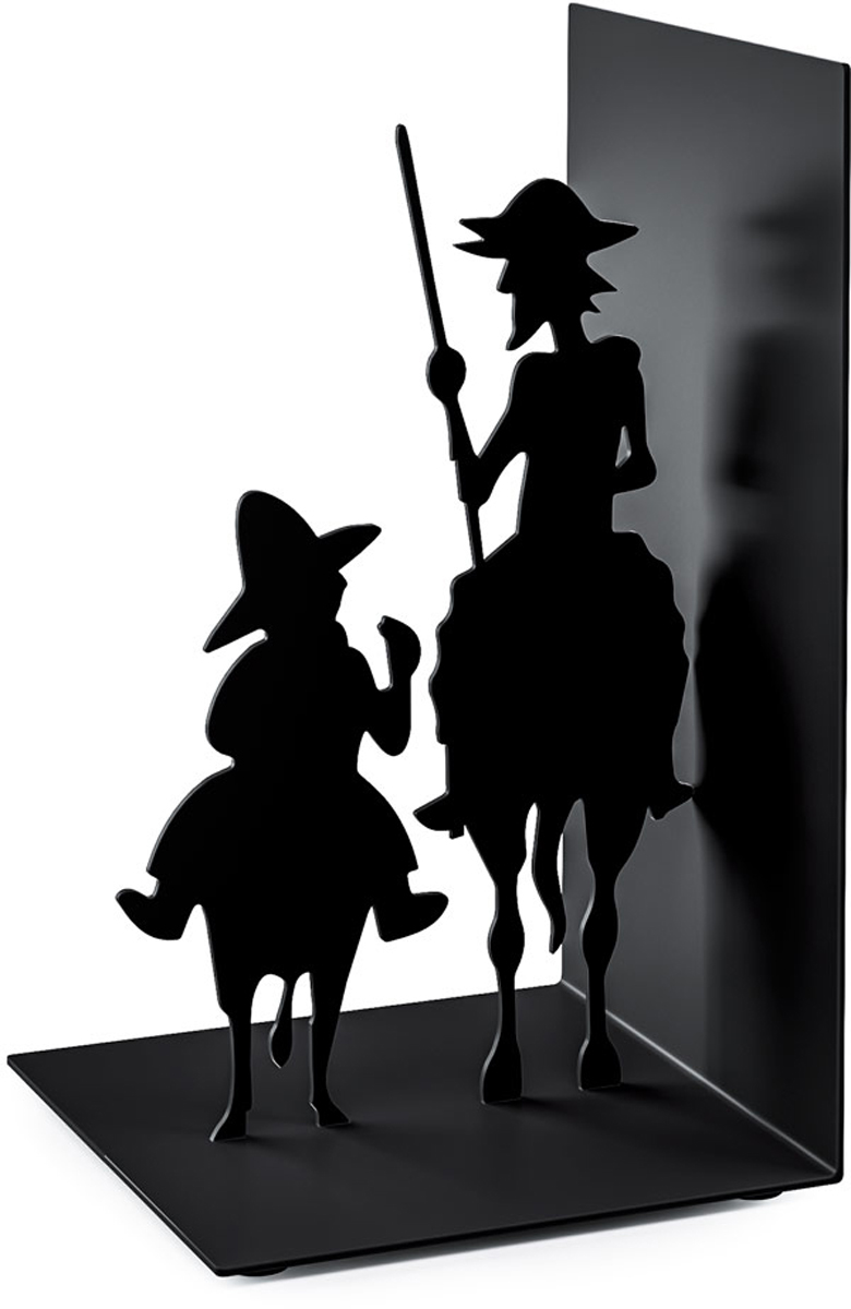 Держатель для книг Balvi Don Quijote, цвет: черный26533 Держатель для книг Balvi Don Quijote, цвет: черный26533Лучшее оформление интерьера, подчеркивающее ценность классической литературы - это оригинальный держатель для книг Don Quijote. Он разработан дизайнерами известной испанской компании Balvi, которая предлагает своим клиентам большой ассортимент стильных и необычных вещей для вашего дома. Главным украшением являются две фигурки из знаменитого романа Мигеля де Сервантеса.- Элегантное и необычное оформление в виде любимых персонажей.- Прочная металлическая конструкция для нескольких книг.- Компактные размеры и удобный способ эксплуатации.