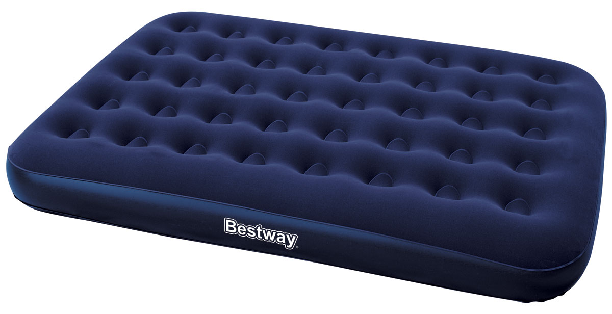 Bestway Матрас надувной Double, 191 х 137 х 22 см67287 Bestway Матрас надувной Double, 191 х 137 х 22 см67287Матрас надувной Bestway Double выполнен из прочного винила с комфортным флоковым покрытием. Отлично подходит для использования в помещении. Прочная спиралеобразная конструкция обеспечивает комфорт и надежность. Матрас быстро надувается и сдувается через завинчивающиеся воздушные клапана. Накачивается с помощью воздушного электронасоса Sidewinder (входит в комплект), работающего от сети переменного тока 220V. Время накачивания - примерно 160 секунд. В комплект также входит ремонтная заплата, сумка для хранения, инструкция по эксплуатации. Размер матраса рассчитан на два человека.