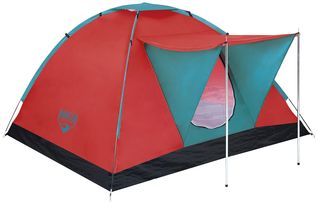Bestway Палатка Range X3 Tent, 3-местная68012 Bestway Палатка Range X3 Tent, 3-местная68012Прочная однослойная палатка Bestway Range X3 Tent изготовлена из полиэстера 190Т с полиуретановым покрытием PU600m. Дно палатки выполнено из полиэтилена плотностью 110 г/м2. Передний навес создает дополнительное пространство. Предусмотрена плотная дверь с антимоскитной сеткой и окна. Внутри палатки расположен небольшой карман для хранения мелочей. Палатка рассчитана на 3 взрослых. Легко чистится мягкой сухой губкой, естественная сушка. Размер: 210 х 210 х 120 см.