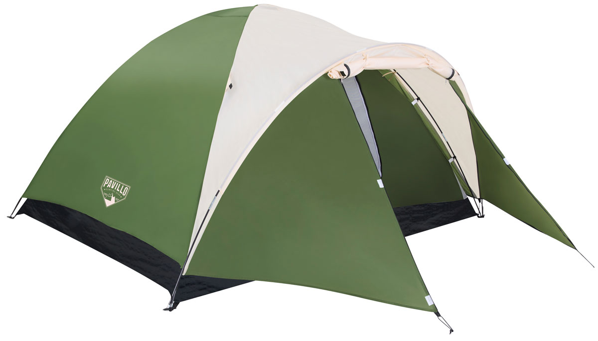 Bestway Палатка Montana X4 Tent, 4-местная68041 Bestway Палатка Montana X4 Tent, 4-местная68041Двухслойная палатка Bestway Montana X4 Tent изготовлена из полиэстера 190Т с полиуретановым покрытием PU600m. Дно палатки выполнено из полиэтилена плотностью 115 г/м2. Специально разработанная обтекаемая форма палатки обеспечивает устойчивость в ветреную погоду. Передний навес создает дополнительное пространство. Предусмотрена плотная дверь с антимоскитной сеткой и окна. Внутри палатки расположен небольшой карман для хранения мелочей. Палатка рассчитана на 4 взрослых. Легко чистится мягкой сухой губкой, естественная сушка. Размер: (100+210) х 240 х 130 см.